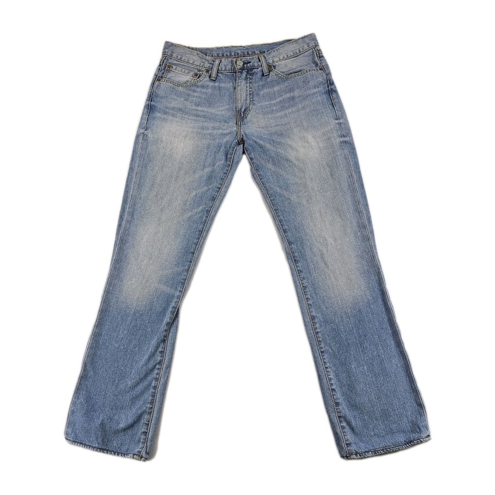 Levi's 511 Slim Fit Light Stone Wash Men's 33x34 Whiskered Denim Blue Jeans